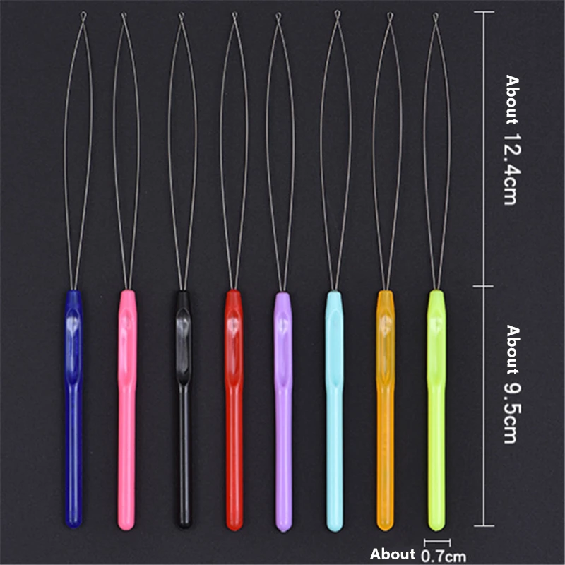 1PC Hair Extension Loop Needle Threader Pulling Hook Tool and Bead Device Tool Loop Threader for Hair or Feather Extensions thumbnail 4