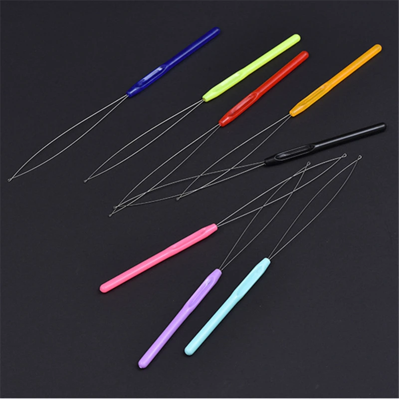 1PC Hair Extension Loop Needle Threader Pulling Hook Tool and Bead Device Tool Loop Threader for Hair or Feather Extensions thumbnail 6
