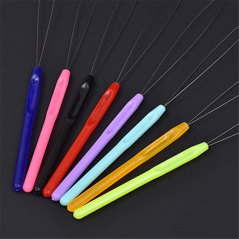 1PC Hair Extension Loop Needle Threader Pulling Hook Tool and Bead Device Tool Loop Threader for Hair or Feather Extensions thumbnail 3