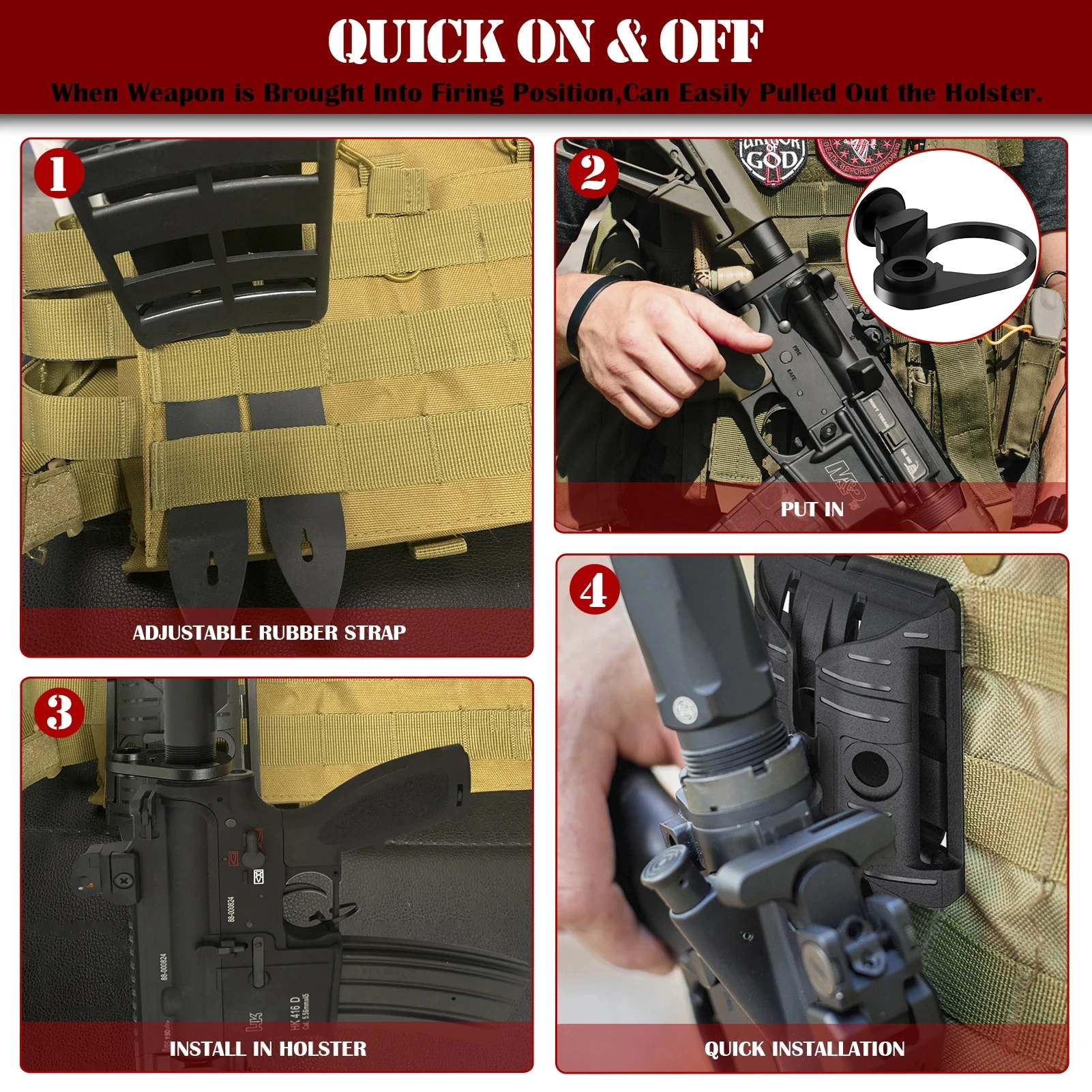 8.7CM Gun Holster AR Holster Tactical Plate For AR10 AK AR15 M4 M16 Airsoft Pouch Hunting Tactical Accessory Leather Case thumbnail 3