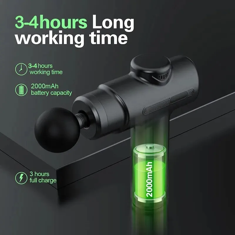 Electric Massage Gun Deep Tissue Facial Massgaer 8 Heads Arms Back Leg Muscle Relaxing For Body Back Arm Sport Fitness thumbnail 2