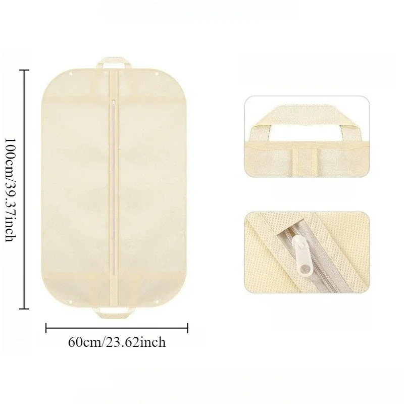 1PC Dust proof coat cover for coats  A suit jacket with zipper and handle dust bag Travel clothing storage dust cover thumbnail 3