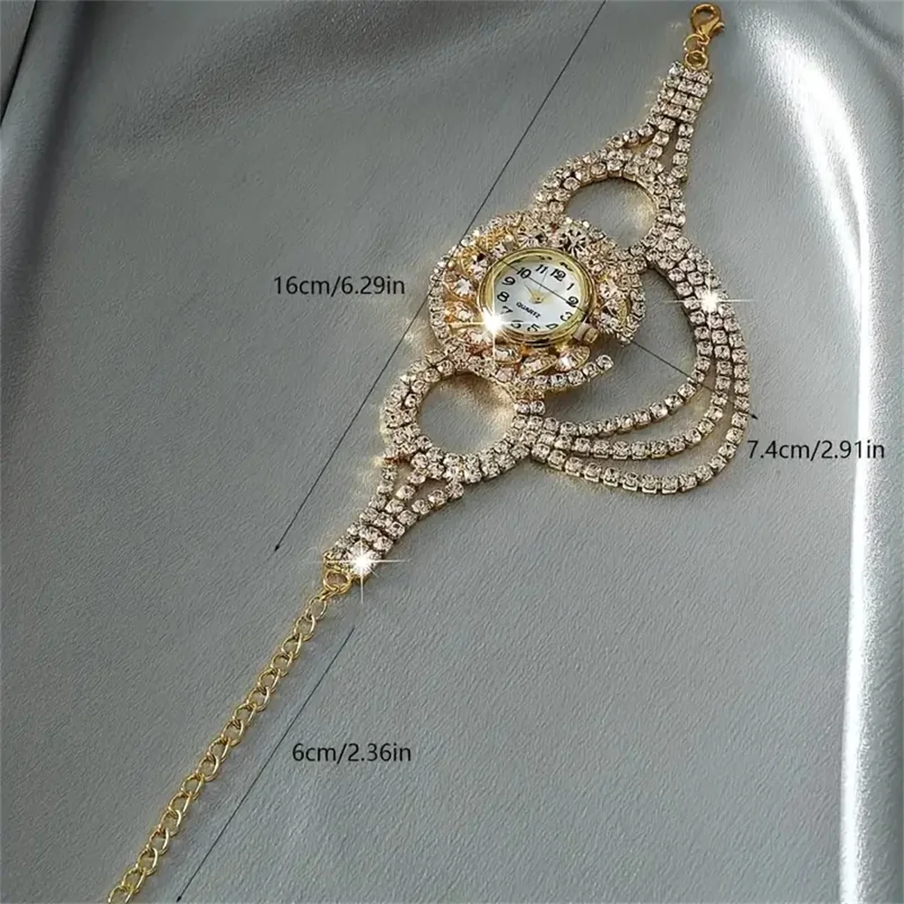 A stylish zinc alloy strap with charming round quartz women's watch with amphibole decoration without chronograph function, an e thumbnail 6