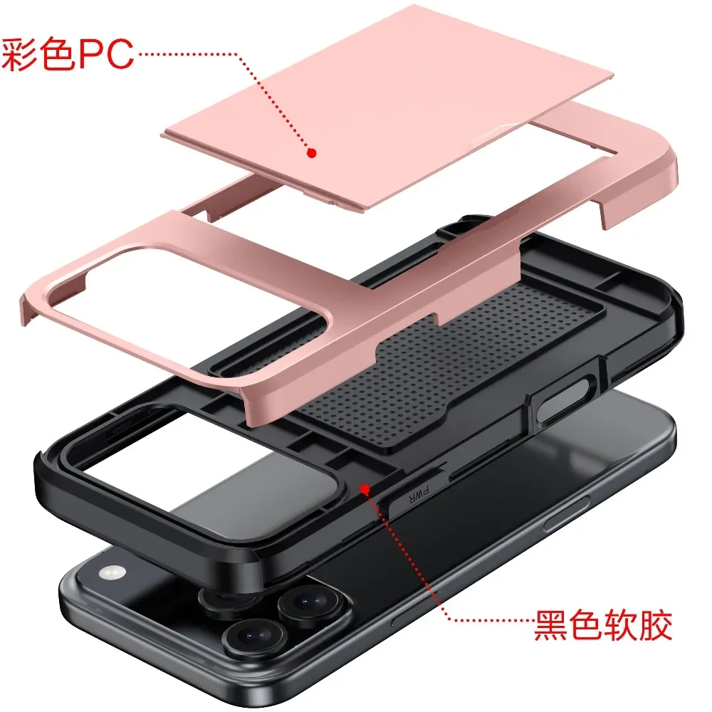 Case for IPhone 17 Air 16 15 14 Plus 13 12 11 Pro Max 16e 13Mini 12Mini With Wallet Card Holder Shockproof Protective Cover thumbnail 3