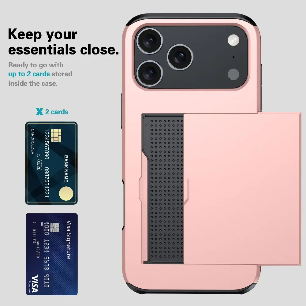 Case for IPhone 17 Air 16 15 14 Plus 13 12 11 Pro Max 16e 13Mini 12Mini With Wallet Card Holder Shockproof Protective Cover thumbnail 5