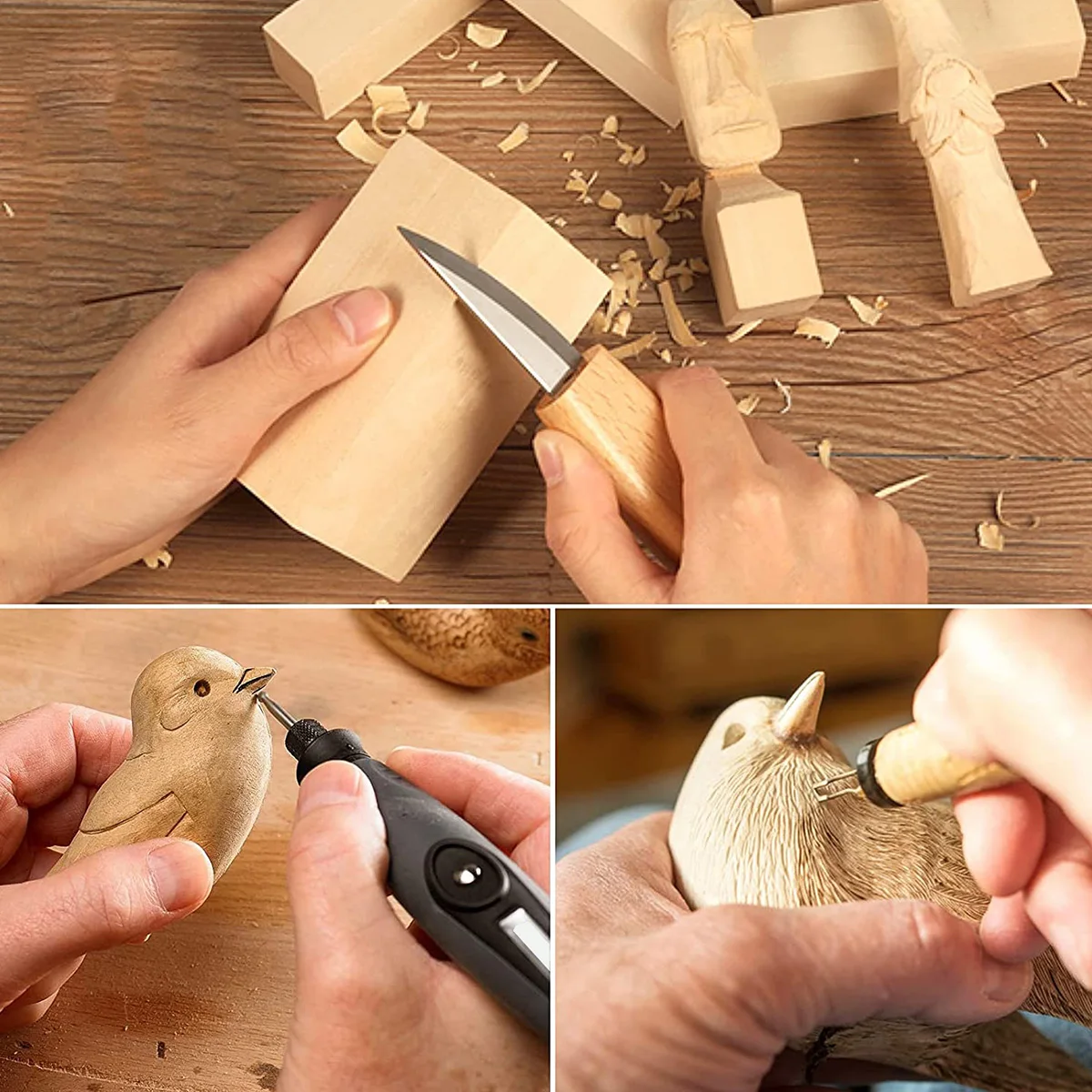 5/6/10/Pcs Basswood Carving Block Natural Cork DIY Wood Crafts Portable Unfinished Wood Block Carving Whittling Art Supplies thumbnail 2