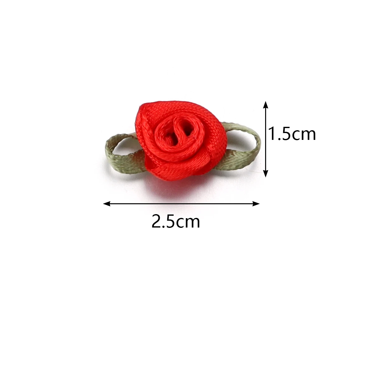 50pcs 1.5x2.5cm Mini Rose Flower Polyester Satin Ribbon Rosettes Fabric Appliques For Wedding Party Clothing Sewing Decoration thumbnail 2