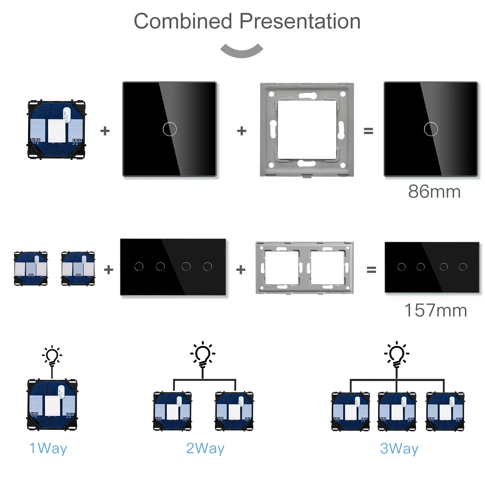 BSEED Zigbee Touch Switch Function Part Glass Panel Smart Dimmer Curtain Switch DIY Part Zigbee Tuya Socket Parts With Neutral thumbnail 5