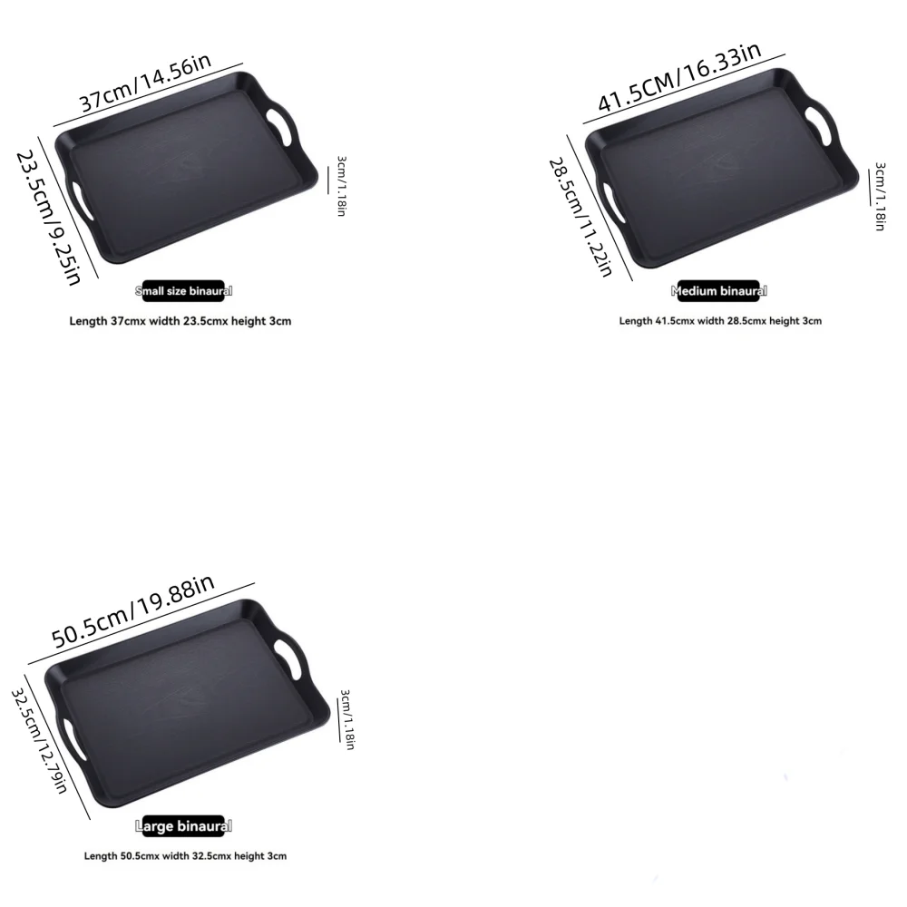 1pc Serving Trays with Handles Trays for Eating Multi Purpose Plastic Tray Rectangular Anti Skid Decorative Food Tray for Restau thumbnail 5