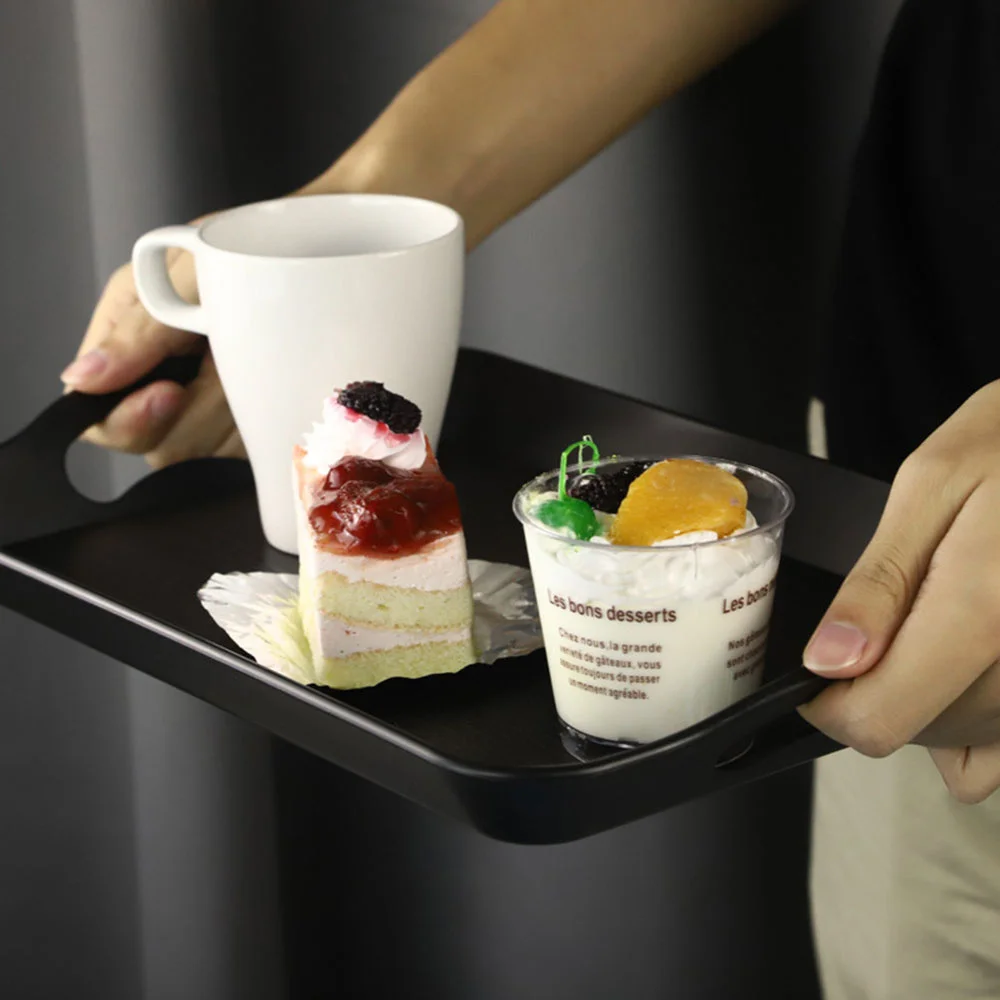 1pc Serving Trays with Handles Trays for Eating Multi Purpose Plastic Tray Rectangular Anti Skid Decorative Food Tray for Restau thumbnail 4