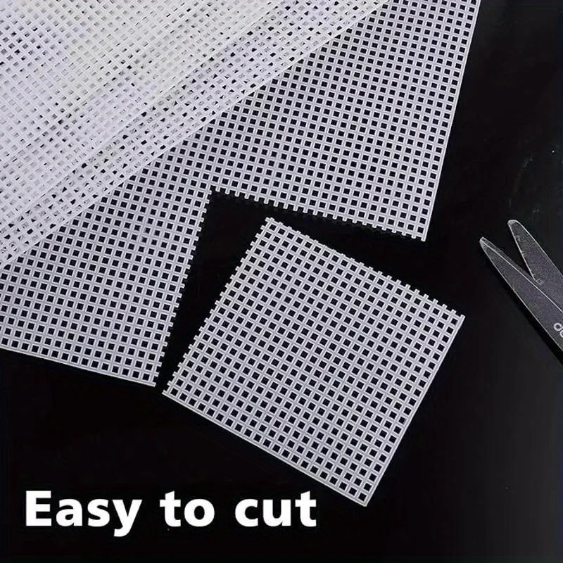 4PCS Sewing Plastic Canvas Sheets White Mesh Sheets for DIY Embroidered Woven Crafts 30*20cm thumbnail 2
