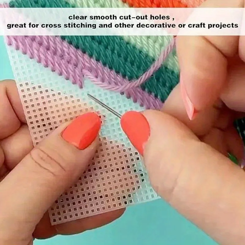 4PCS Sewing Plastic Canvas Sheets White Mesh Sheets for DIY Embroidered Woven Crafts 30*20cm thumbnail 6