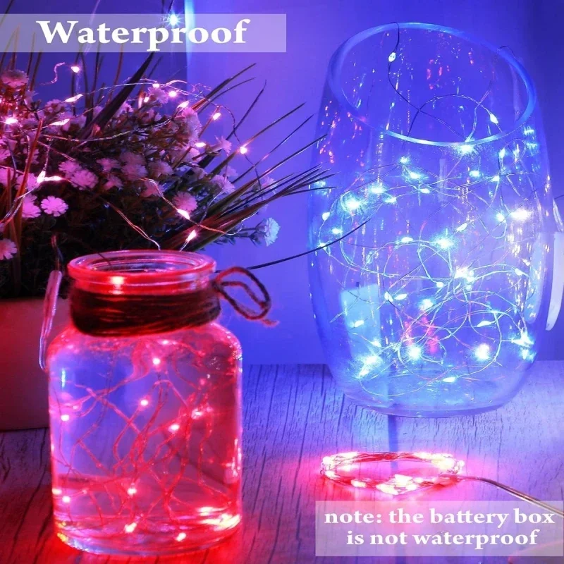 Led Copper Wire Fairy Lights String Button Battery Light DIY Waterproof Garland Christmas Wedding Decoration String Lights thumbnail 5