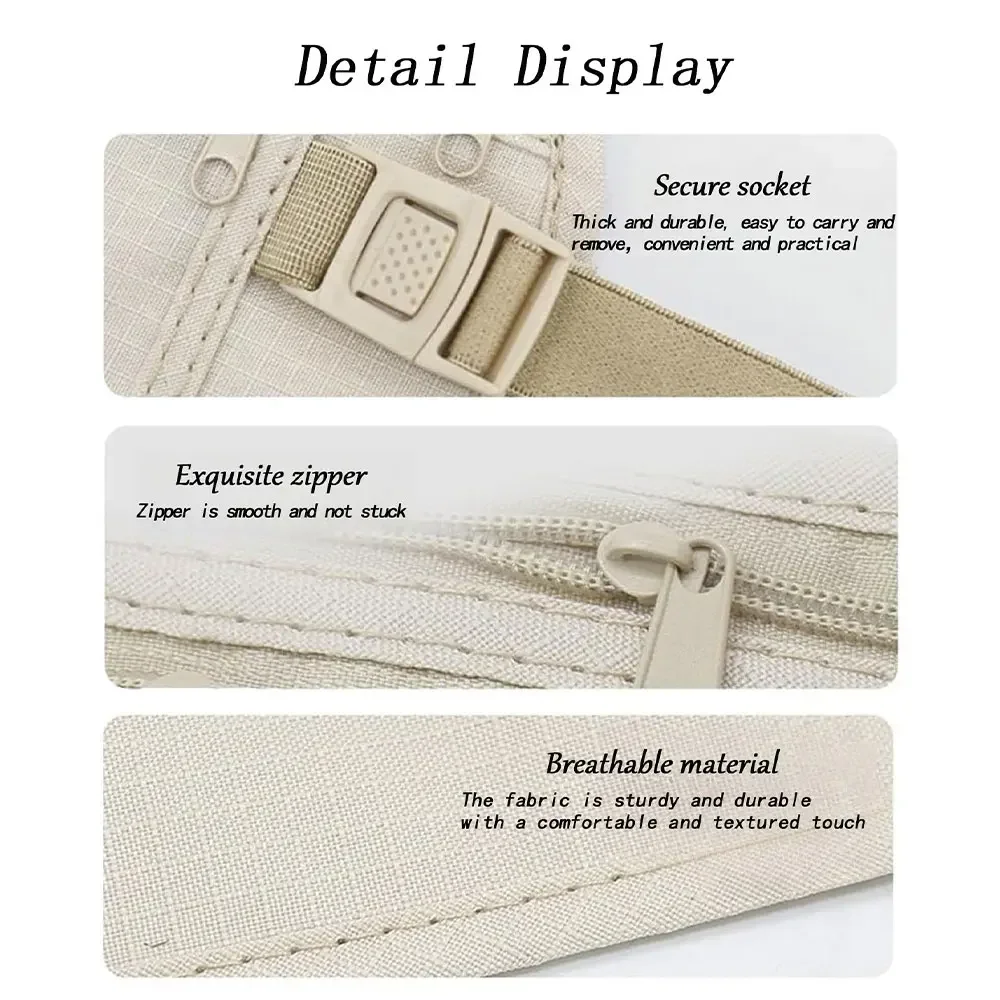 Outdoor Waist Packs Pouch For Passport Hidden Belt Coin Purse Casual Sports Waist Bag Suitable For Running Hiking Cycling thumbnail 5
