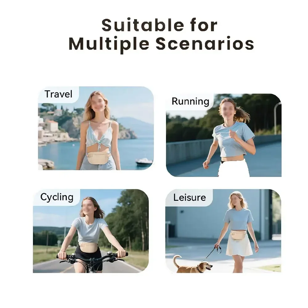 Outdoor Waist Packs Pouch For Passport Hidden Belt Coin Purse Casual Sports Waist Bag Suitable For Running Hiking Cycling thumbnail 3