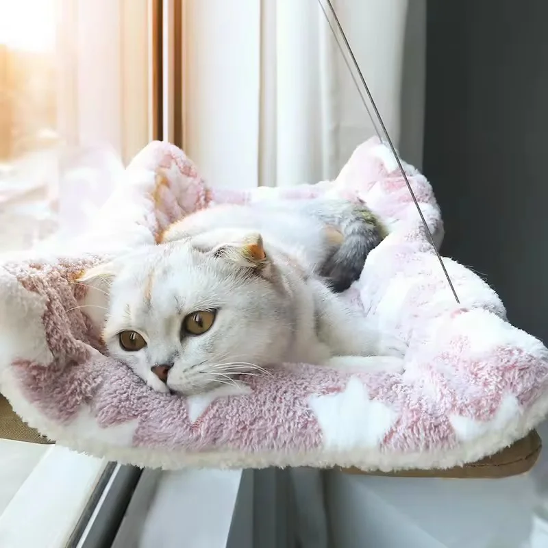 Winter Cat Window Hanging Hammock Bed Suction Cup Space Saving All Seasons Easy Install Pet Bed Cat Climbing Frame thumbnail 4