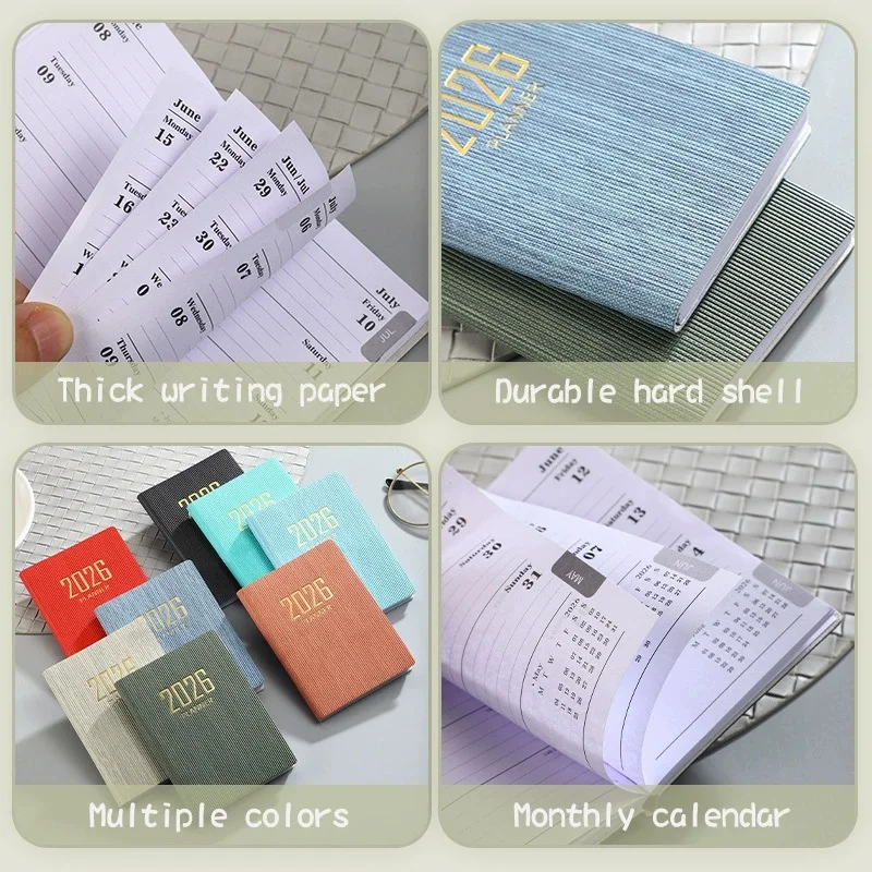 365-Day 2026 Portable A7 Pocket Planner Pu Cover Daily Weekly Schedule Notebook Calendar Journal School Office Supplies Agenda thumbnail 5