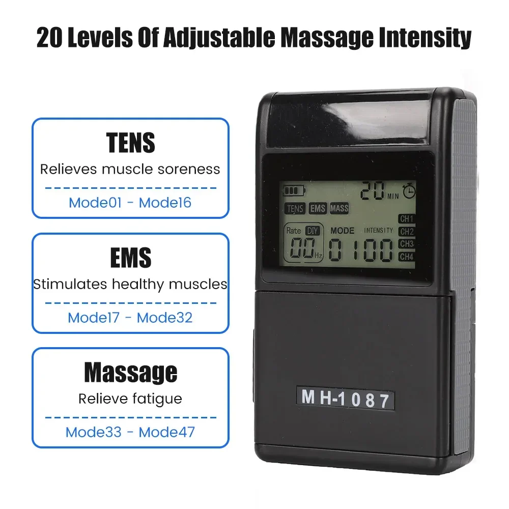 EMS TENS Unit Machine EMS Electric Muscle Therapy Stimulator Physiotherapy Pulse Electric Massage Device Back Body Neck Massager thumbnail 4