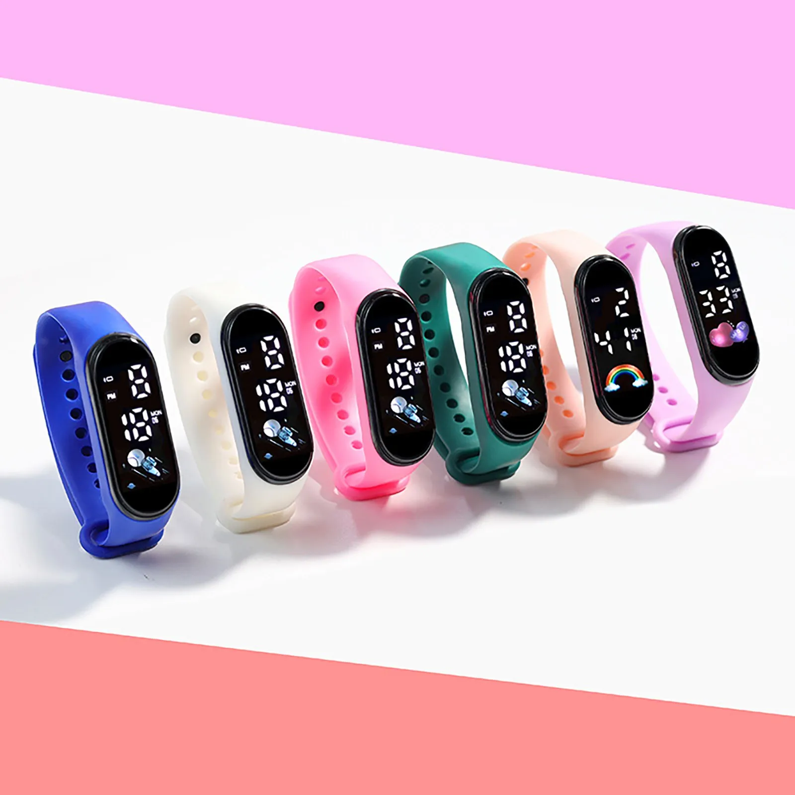 Children'S Smart Sports Watch Outdoor Electronic Fitness Smart Silicone Bracelet Children'S Waterproof Multifunctional Watch thumbnail 3