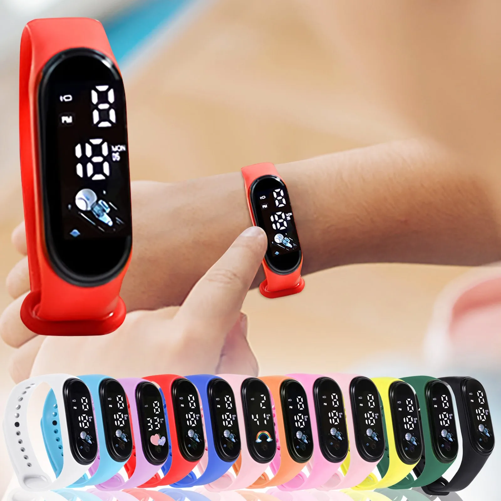 Children'S Smart Sports Watch Outdoor Electronic Fitness Smart Silicone Bracelet Children'S Waterproof Multifunctional Watch thumbnail 2