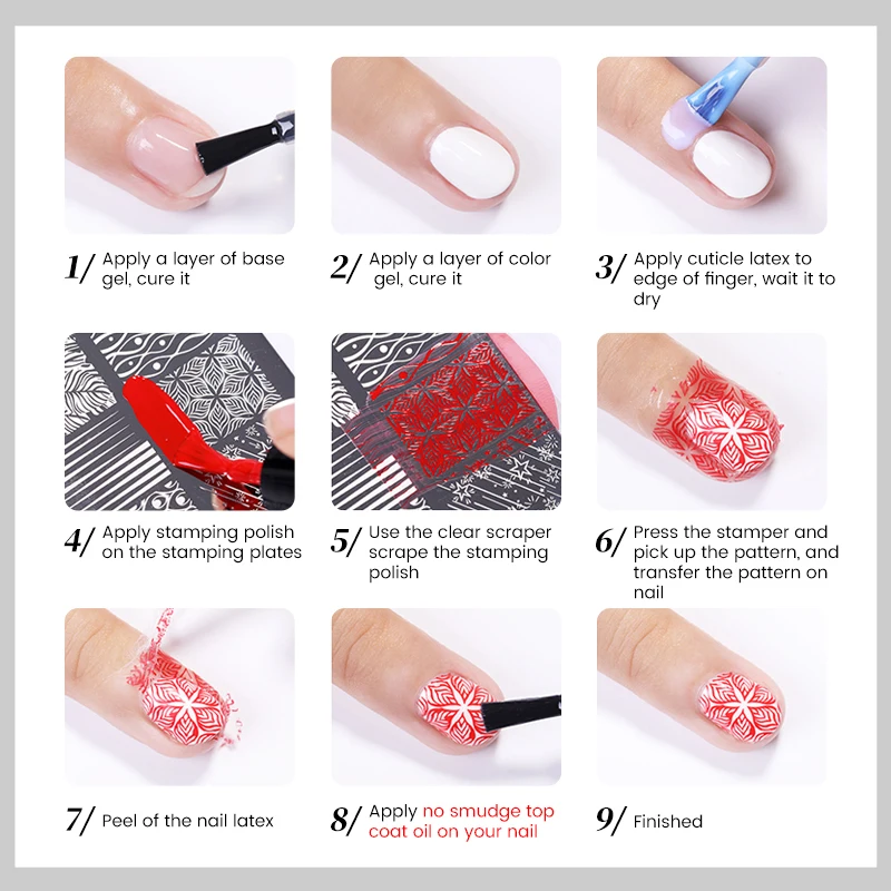 BORN PRETTY 10m Stamping Nail Polish White Black Gold Red Colorful Nail Art Printing Varnish DIY for Nail Plate Design Varnish thumbnail 5