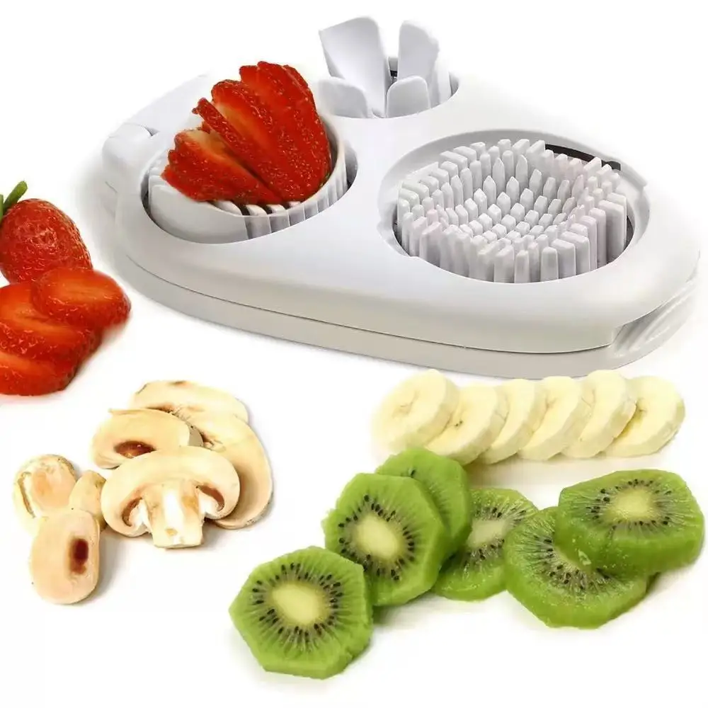 3 in 1 Egg Slicer 3-Way Boiled Eggs Slicers Stainless Steel Food Processor Fruit Vegetable Manual Slicers Kitchen Chopper Tool