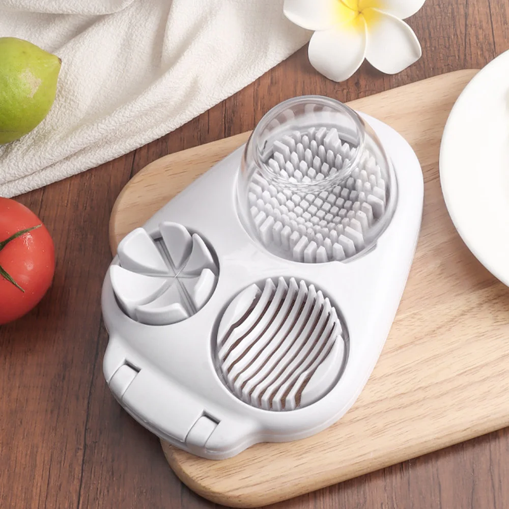 3 in 1 Egg Slicer 3-Way Boiled Eggs Slicers Stainless Steel Food Processor Fruit Vegetable Manual Slicers Kitchen Chopper Tool thumbnail 3