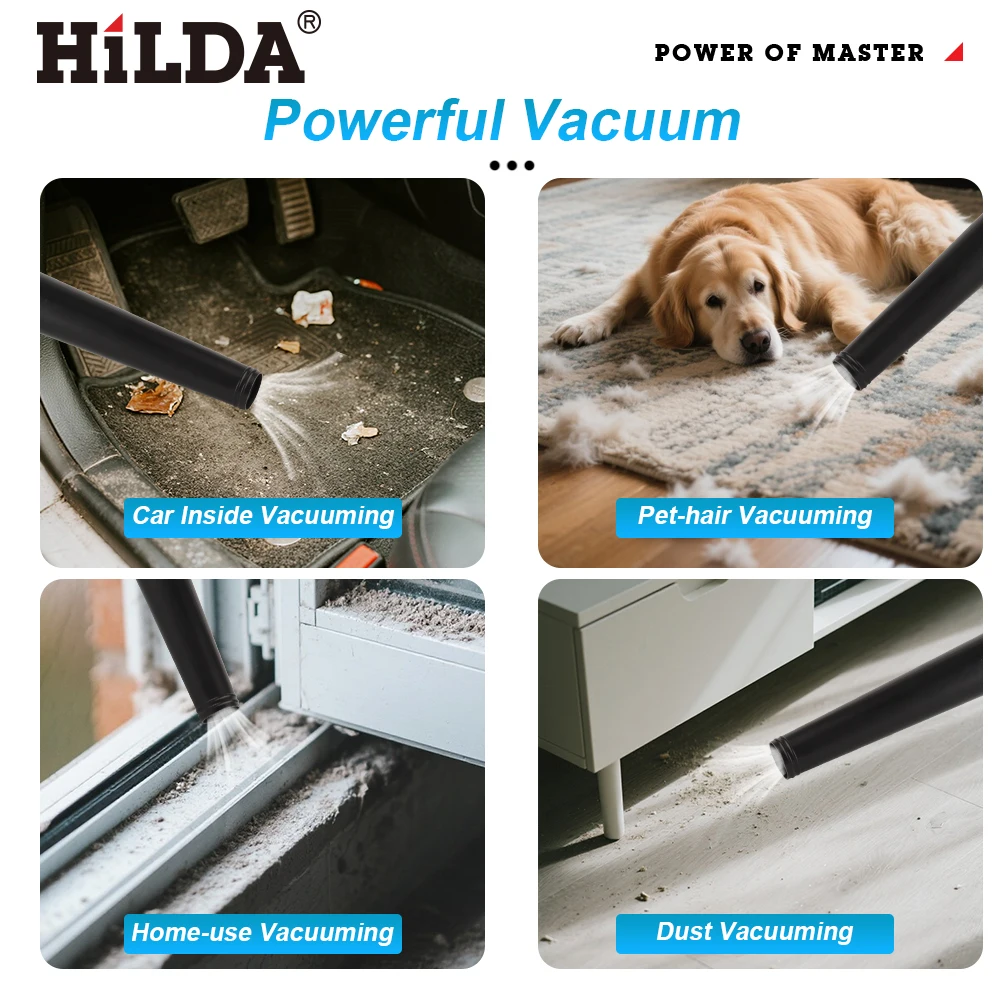 HILDA Electric Air Blower Cordless Power Tools Garden Vacuum Cleaner Dust Computer Collector Handheld for Makita Battery thumbnail 2