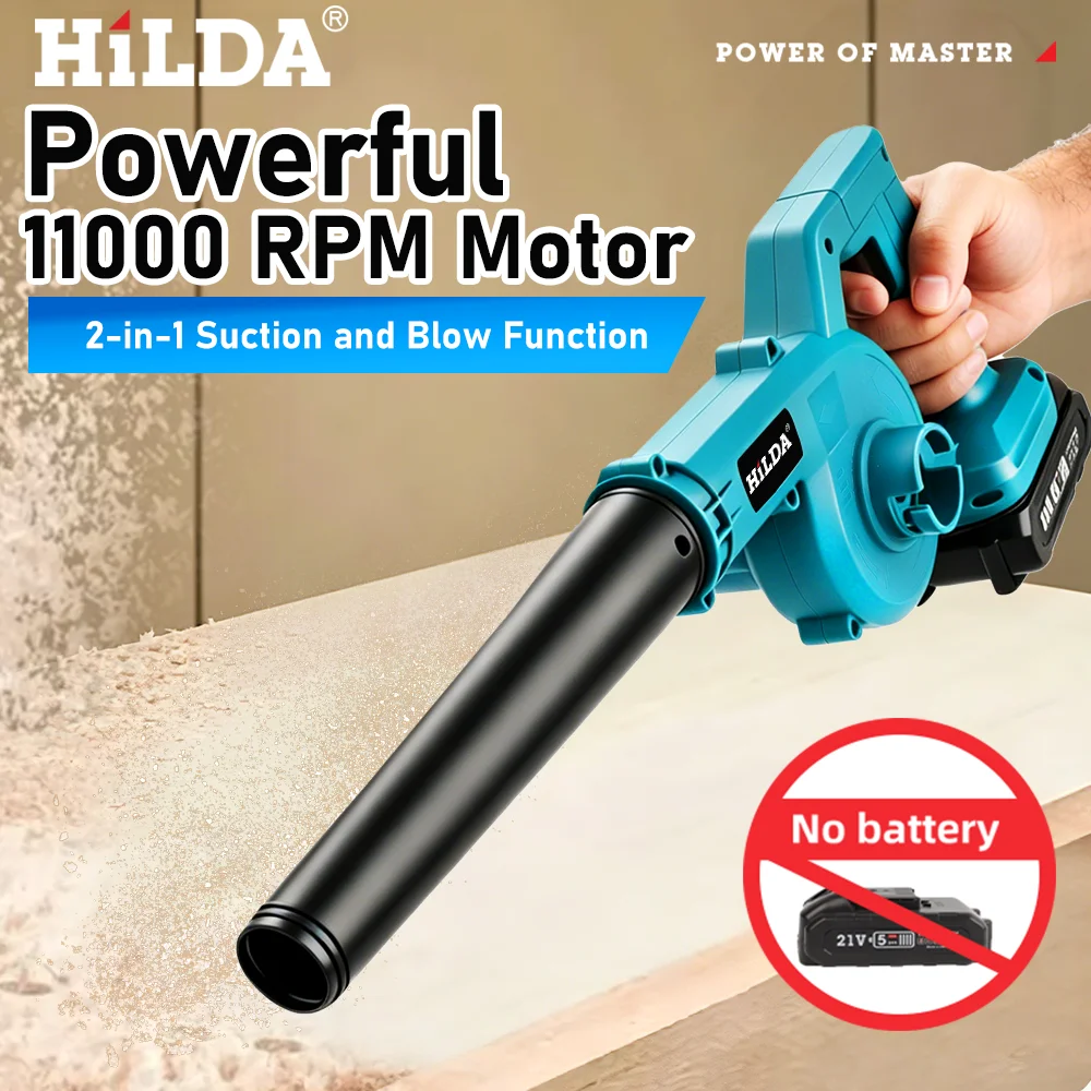 HILDA Electric Air Blower Cordless Power Tools Garden Vacuum Cleaner Dust Computer Collector Handheld for Makita Battery thumbnail 5