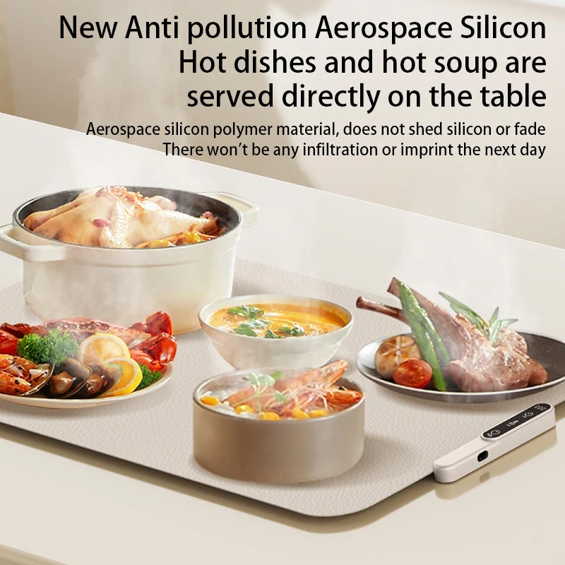 Electric Warming Tray Food Warmer Plate Foldable Portable Smart Food Fast Heating Mat Electric Warming Tray Food Warming Board thumbnail 3