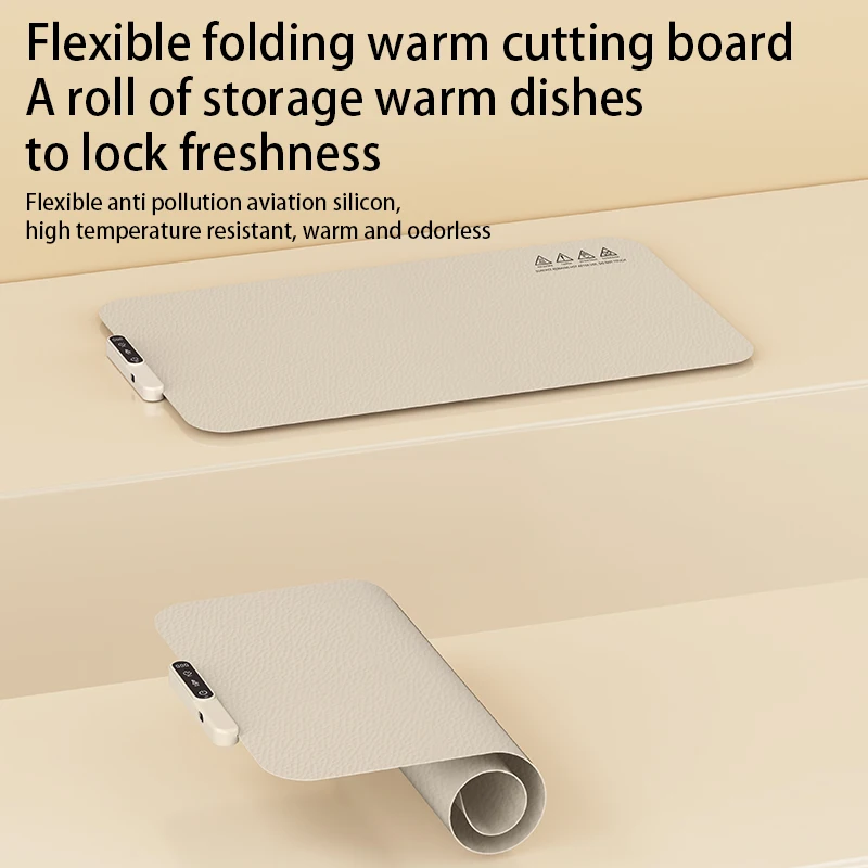 Electric Warming Tray Food Warmer Plate Foldable Portable Smart Food Fast Heating Mat Electric Warming Tray Food Warming Board thumbnail 4