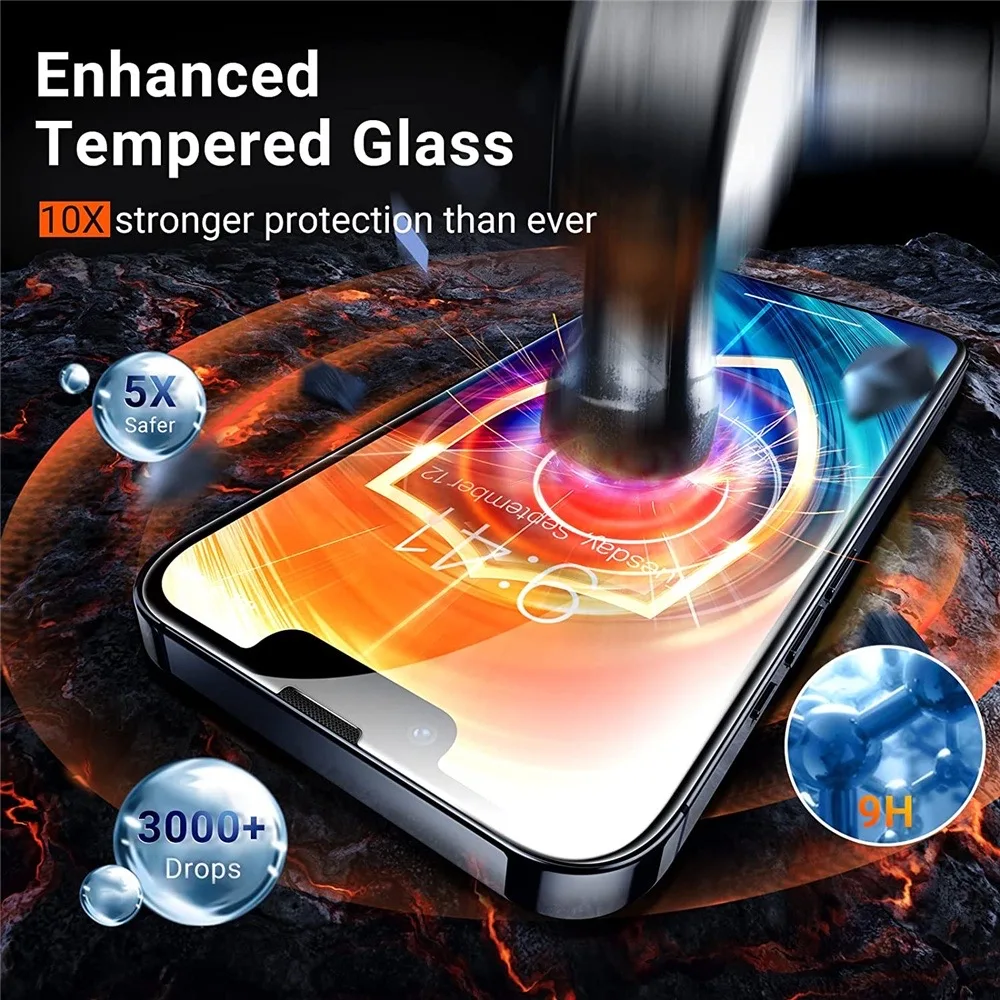 1-5Pcs  Screen Protector Tempered Glass For iPhone X XS XR 11 12 13 14 15 16 17 Pro Max Mini Plus Alr SE 3rd Gen thumbnail 4