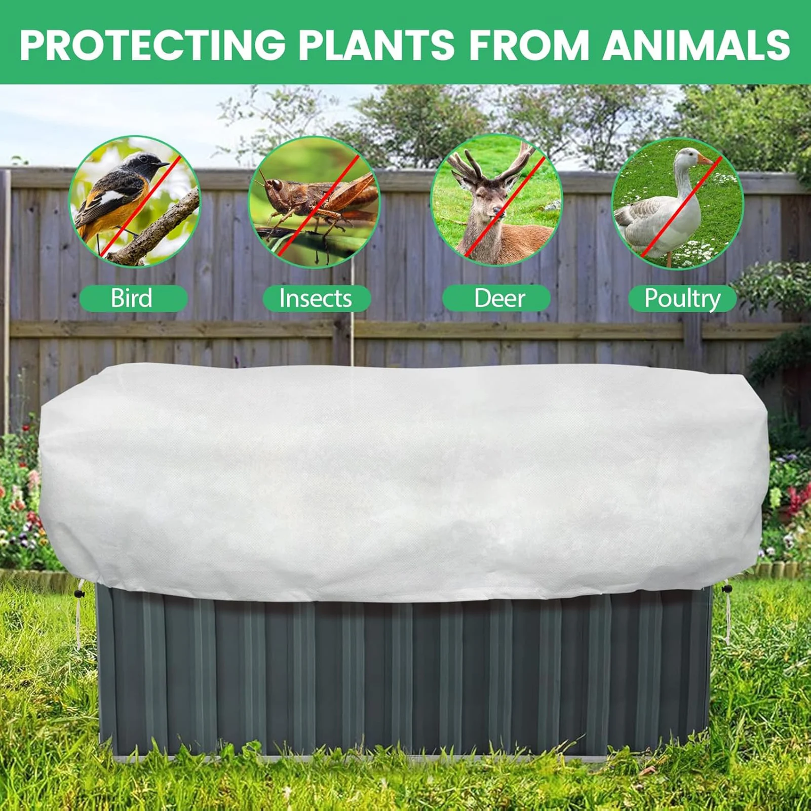 Winter Plant Covers Freeze Protection Frost Protection Cloth Garden Reusable Rectangular Plant Covers With Drawstring For Lawn thumbnail 4