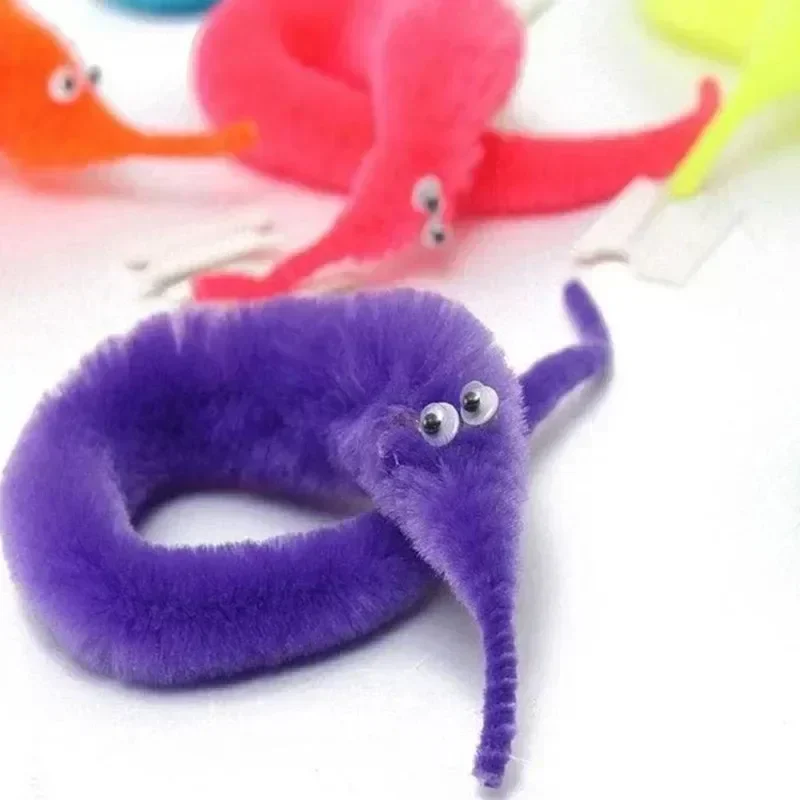 5PCS Funny Worm Magic Props Toys for Children Kids Beginners Wiggly Twisty Worm with Invisible String Party Games Trick Toys thumbnail 5