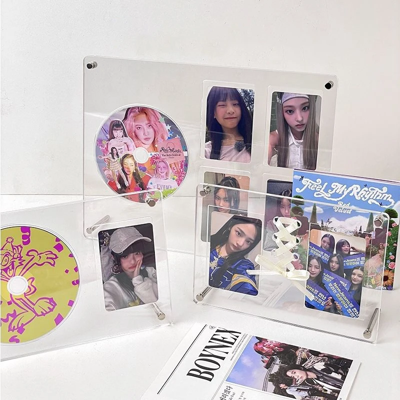 Acrylic Transparent Photo Frame Magnetic Picture Frame Idol Card Display Photocard Stand CD Music Album Collection Rack Ornament