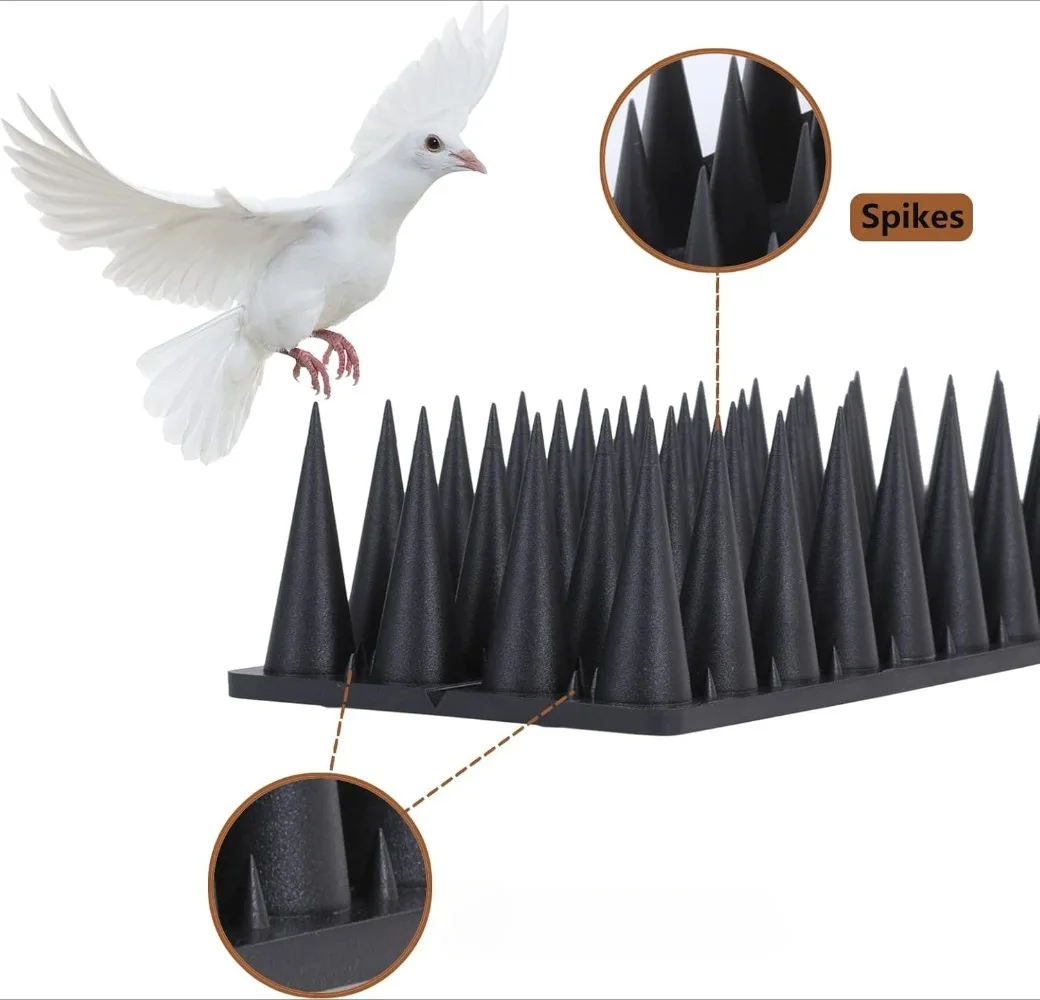 Plastic Anti Bird Spikes Pigeon Deterrent Cat Repellent Pest Control Humane Outdoor Roof Fence Ledge Guard Garden Protection thumbnail 2