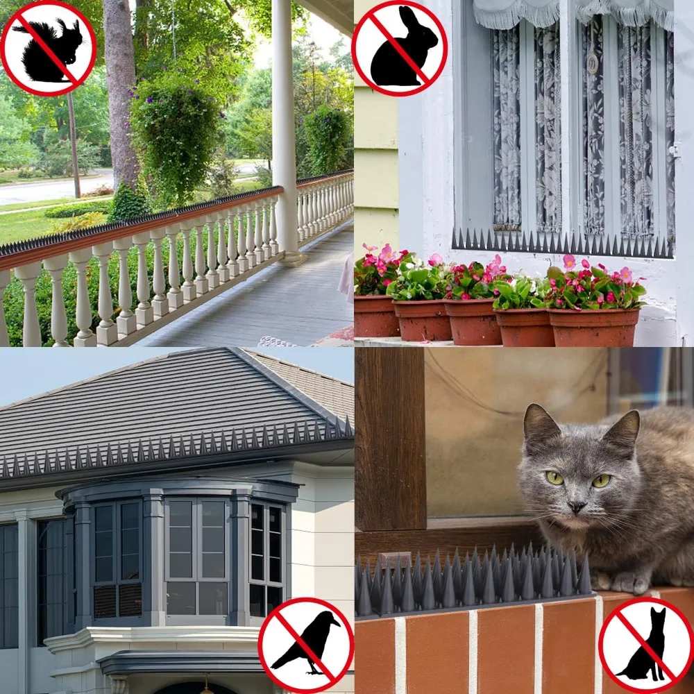 Plastic Anti Bird Spikes Pigeon Deterrent Cat Repellent Pest Control Humane Outdoor Roof Fence Ledge Guard Garden Protection thumbnail 4