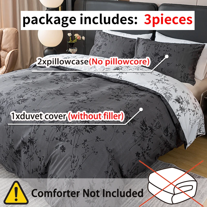 3pcs Zhusheng Kongye Pattern Print Duvet Cover Set, Soft Skin-Friendly Bedding Set Includes 1 Duvet Cover And 2 Pillowcases thumbnail 3