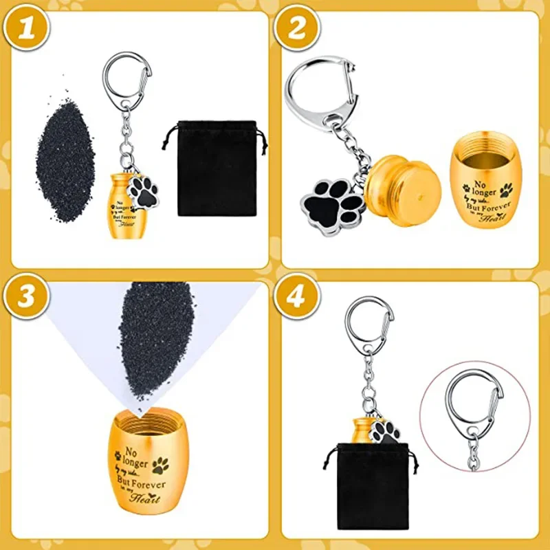 Pet Urn Keychain Dogs Ashes Keepsake Pet Hair Storage Jar Souvenir for Rabbit Kitty Bunny Dogs Pet Supplies thumbnail 5