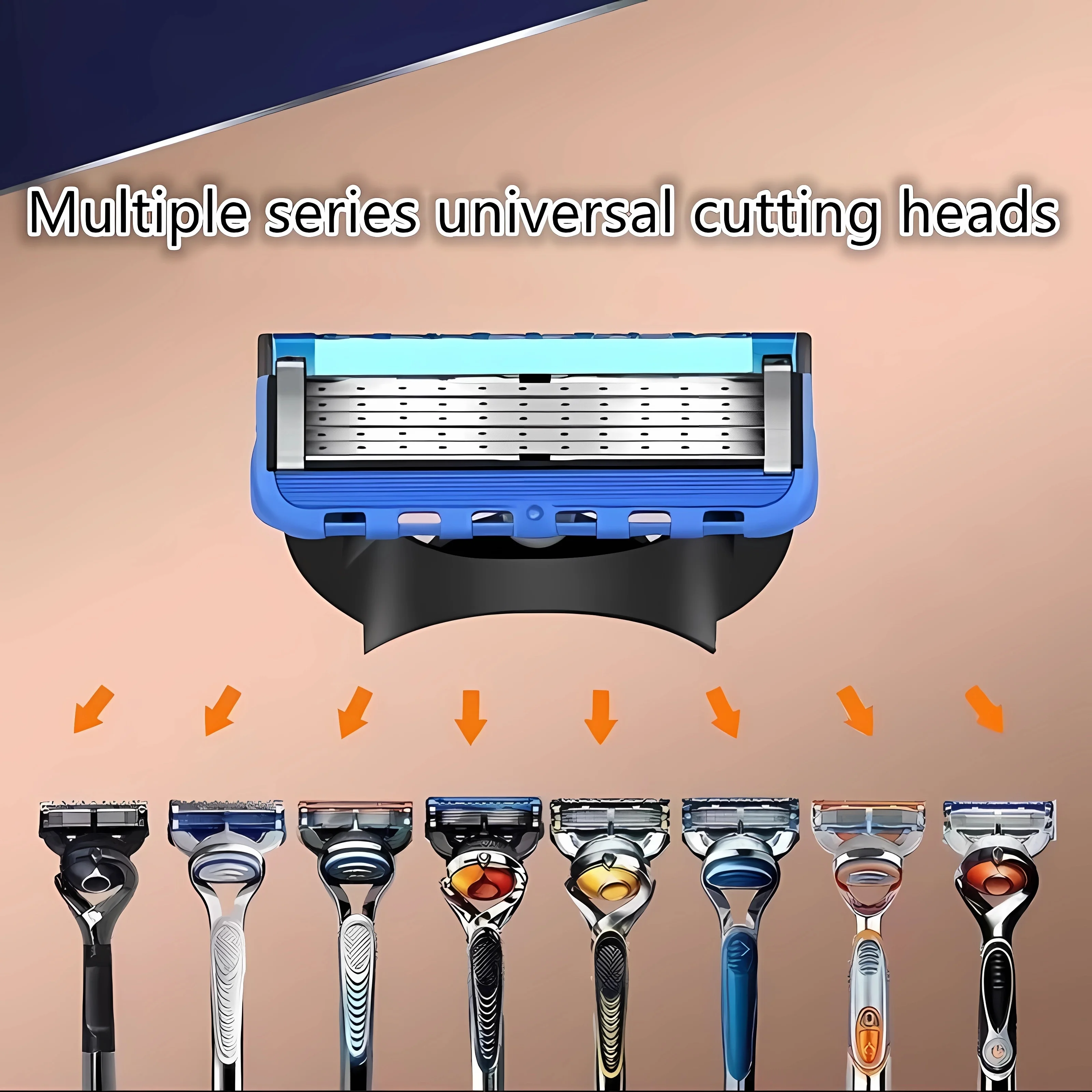 Manual Shaving For Men Replace Head Five Layer Blade five Comfortable Shaving Blades The Latest Blue No Skin Damage thumbnail 2