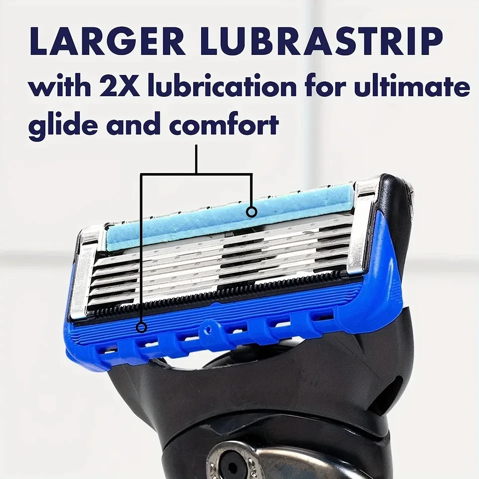Manual Shaving For Men Replace Head Five Layer Blade five Comfortable Shaving Blades The Latest Blue No Skin Damage thumbnail 6