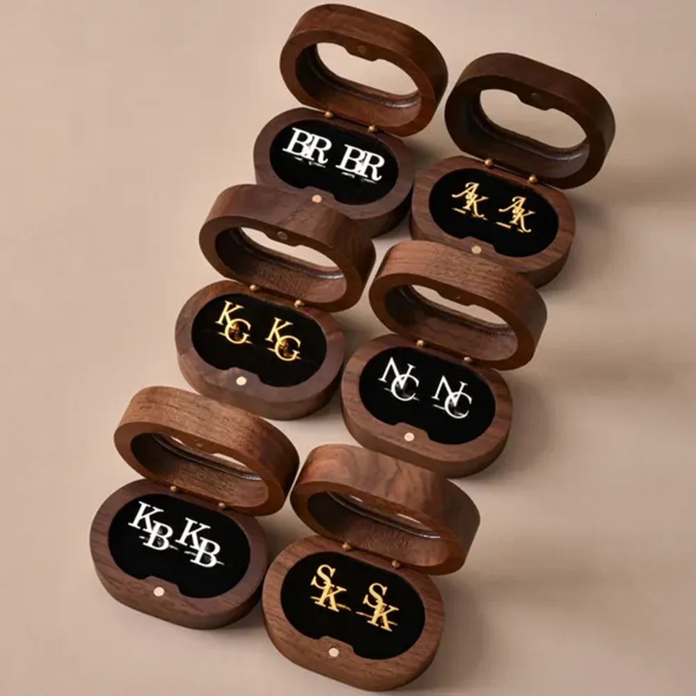Customized Groom Cufflinks, Groom Gifts, Men's Personalized First Letter Cufflinks, Stainless Steel Jewelry Best Man Gifts thumbnail 4