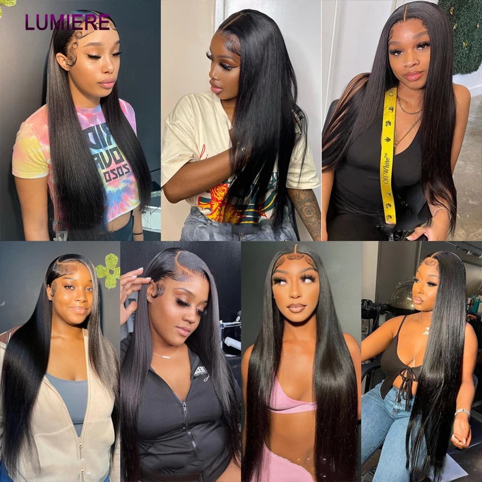 Bone Straight Human Hair Bundles With Closure 6x6/5x5 HD Transparent 100% Raw Virgin Human Hair Weave Extension 2X6 Lace Closure thumbnail 5