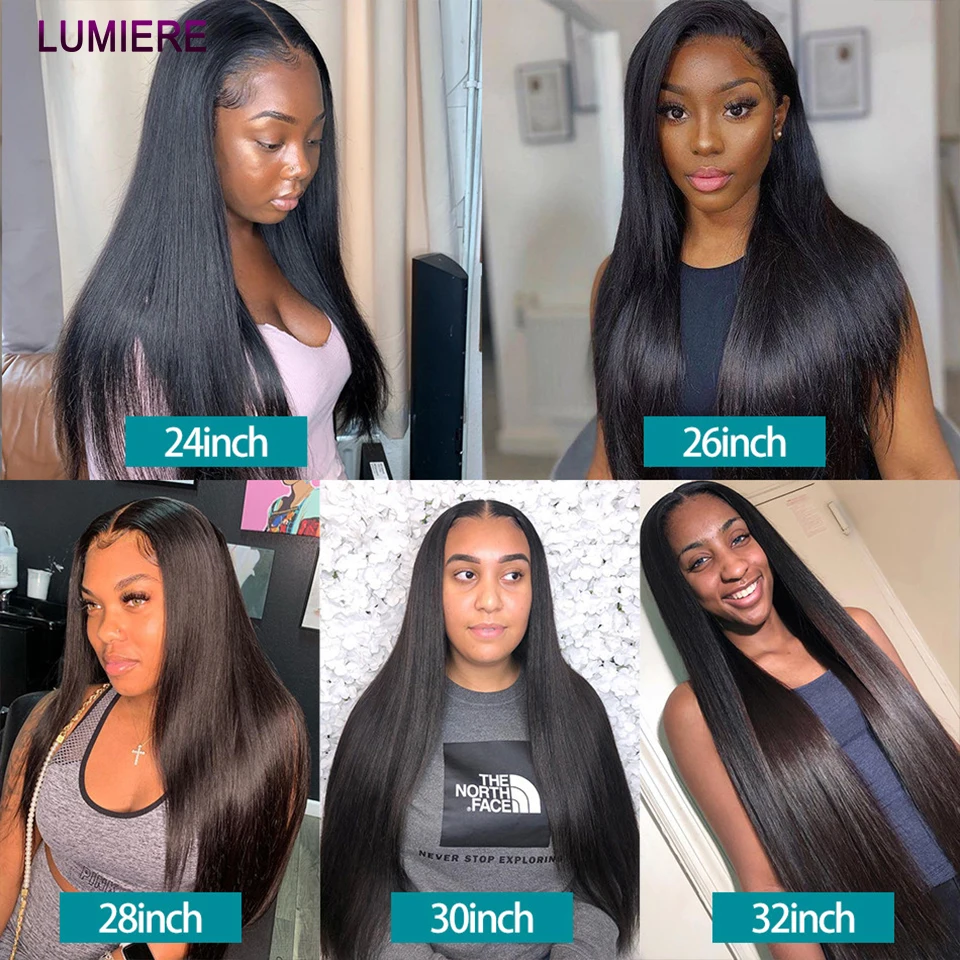 Bone Straight Human Hair Bundles With Closure 6x6/5x5 HD Transparent 100% Raw Virgin Human Hair Weave Extension 2X6 Lace Closure thumbnail 6