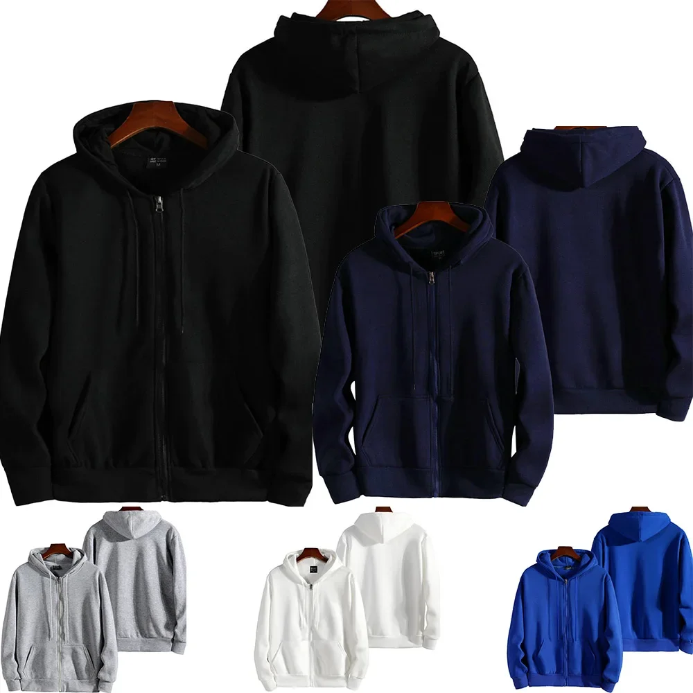 2025 New Fashion Zipper Hoodies Women/Men Fashion Long Sleeve Hooded Sweatshirt Casual Autumn Winter Sportwear Solid Clothes thumbnail 6