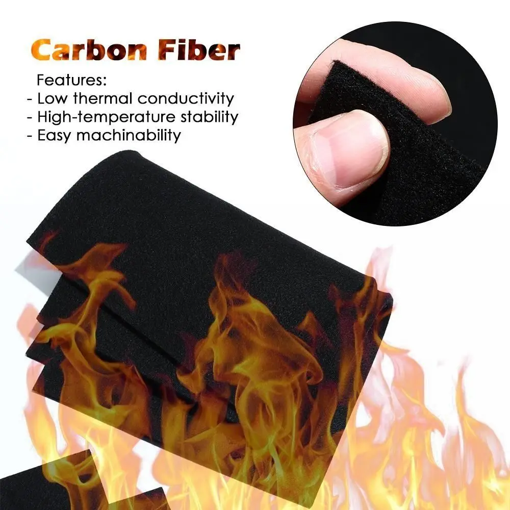Black Carbon Fiber Felt Fireproof Felt Welding Protective Blanket Flame-retardant High-temperature Resistant Torch Shield Mat thumbnail 3