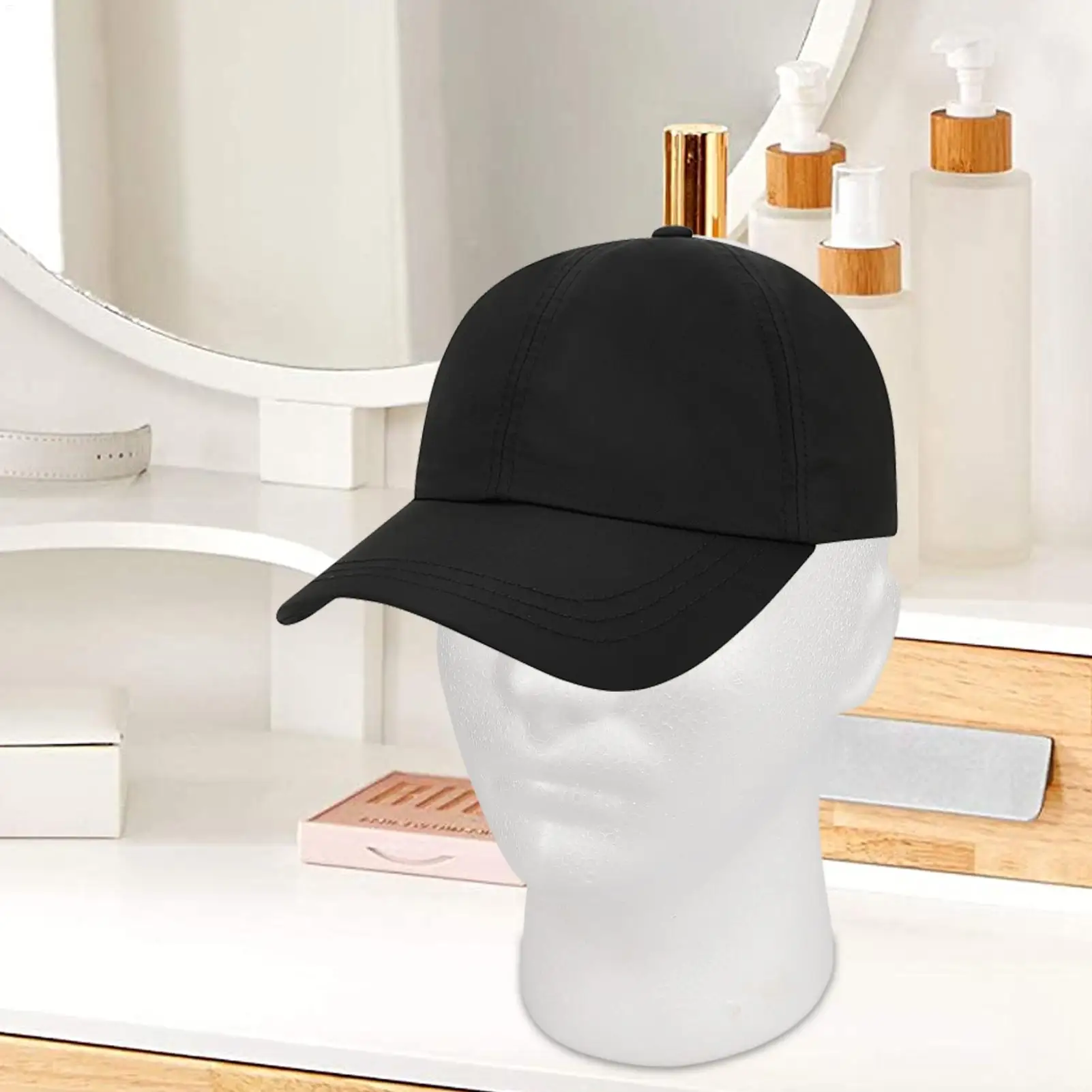 Male Mannequin Head Round Base Lightweight Foam Wigs Head Model and Display Hair, Hats and Hairpieces for Glasses Headset Wigs thumbnail 6