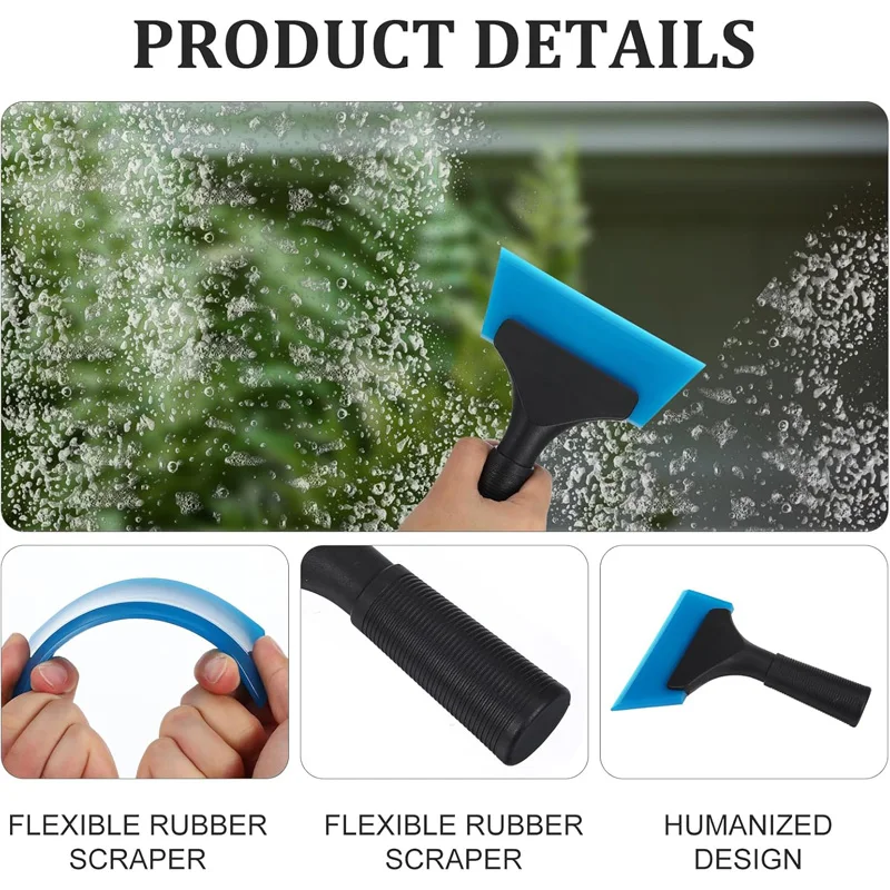1/3 Pcs Small Squeegee for Car Window Cleaning 5 Inch Window Tint Squeegee with Non Slip Handle Silicone Wiper Tinting Tools thumbnail 3