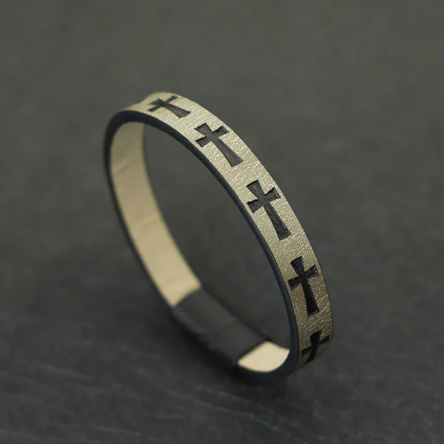 Fashion PU Leather Men Bracelet Apparel Accessories Magnetic Clasp Cross Wide Wrap Braslet Casual Camping Homme Jewelry Pulseira thumbnail 4