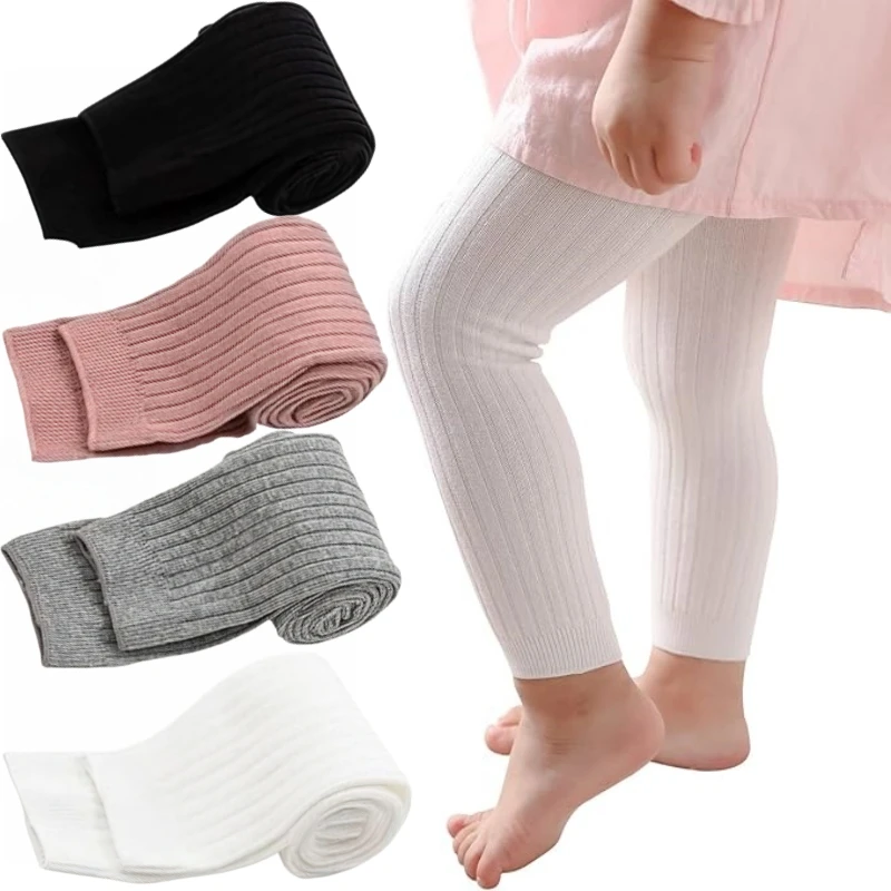Kids Cable Knit Leggings Unisex Infant Toddler Footless Pants Girl Seamless Tights Knitted Baby Long Tights Cotton Pantyhose